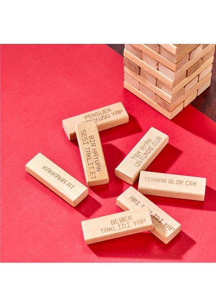 Cezalı Jenga Denge Oyunu Cezalı Tower Büyük Boy 54 Parça