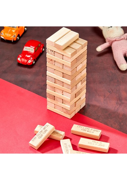 Cezalı Jenga Denge Oyunu Cezalı Tower Büyük Boy 54 Parça
