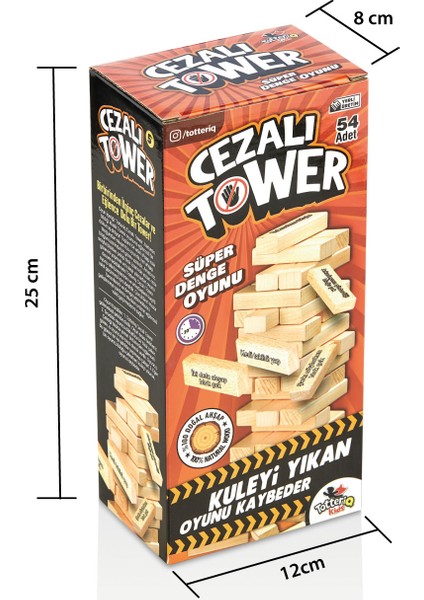 Cezalı Jenga Denge Oyunu Cezalı Tower Büyük Boy 54 Parça