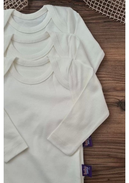 Pamuk Uzun Kol 3 Adet Bebek ve Çocuk Body