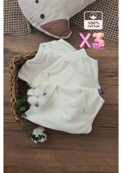 Pamuk Uzun Kol 3 Adet Bebek ve Çocuk Body