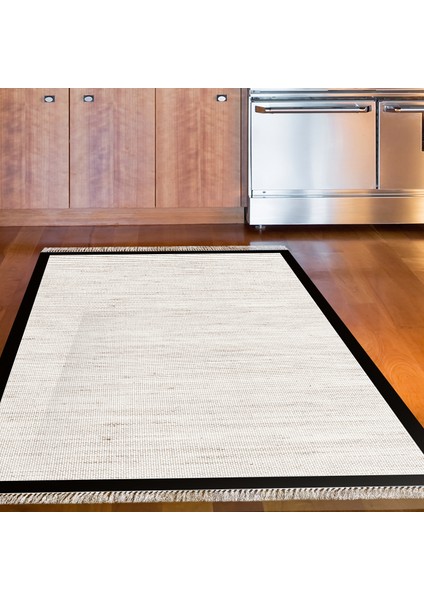 Kaymaz Dijital Mutfak & Salon Halı Toprak Saçaklı Dokuma E5001 Açık Bej indirimleri