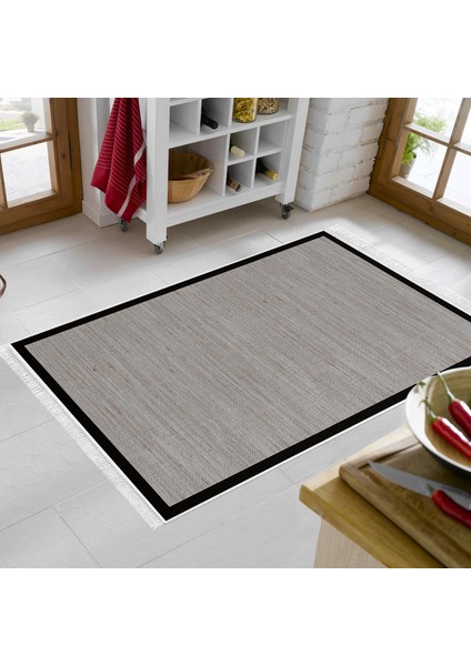 Kaymaz Dijital Mutfak & Salon Halı Luna Pamuk Saçaklı Dokuma E5001 Kahve indirimleri