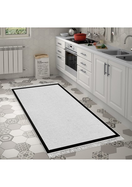 Kaymaz Dijital Mutfak & Salon Halı Toprak Saçaklı Dokuma E5001 Gri indirimleri