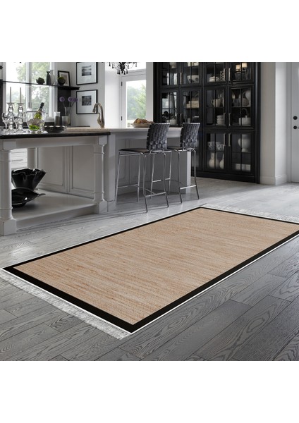 Kaymaz Dijital Mutfak & Salon Halı Toprak Saçaklı Dokuma E5001 Kahve Bej indirimleri