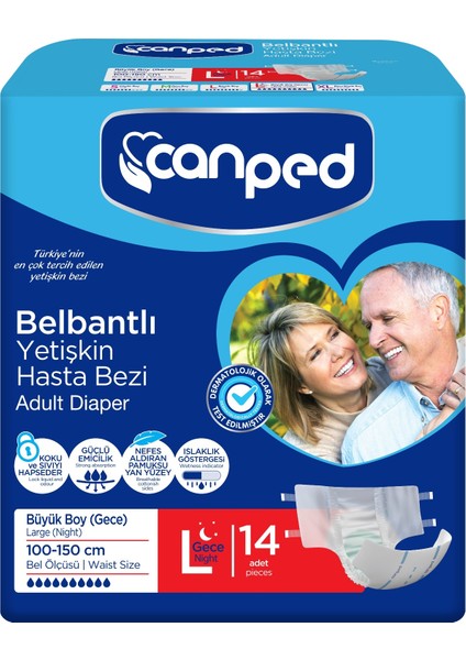 Hasta Bezi Yetişkin Bel Bantlı L - Large - Büyük Boy (Gece) 56 Adet fiyatları