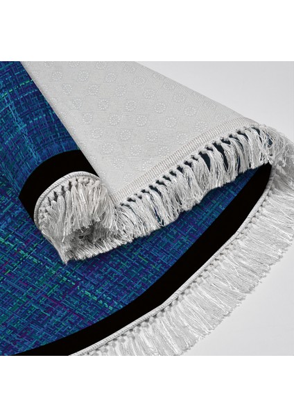 Kaymaz Dijital Mutfak & Salon Halı Toprak Saçaklı Oval Dokuma E5007 Koyu Mavi fırsatları