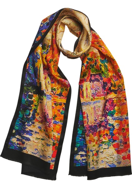 %100 Ipek Şal Fular (45X165 Cm) - Monet