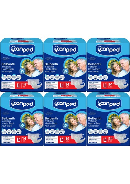 Hasta Bezi Yetişkin Bel Bantlı L - Large - Büyük Boy (Gece) 84 Adet