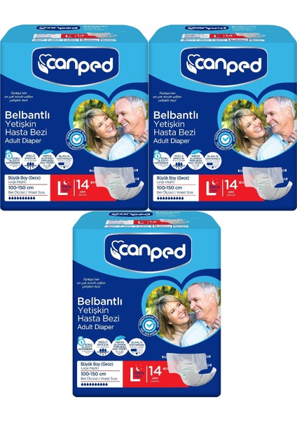 Hasta Bezi Yetişkin Bel Bantlı L - Large - Büyük Boy (Gece) 42 Adet