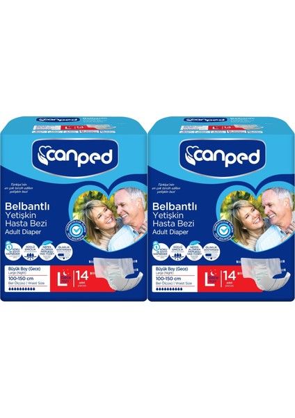 Hasta Bezi Yetişkin Bel Bantlı L - Large - Büyük Boy (Gece) 28 Adet