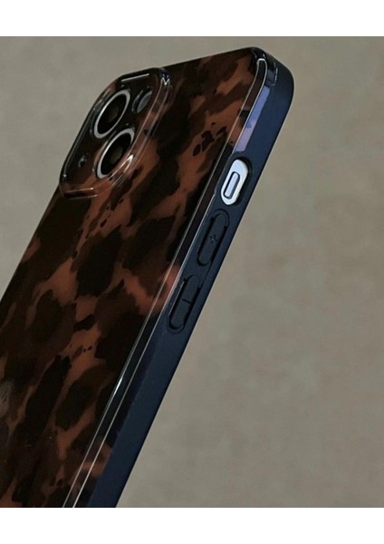 Apple iPhone Vintage Amber Leopar Desenli Kahve Siyah Geçişli Silikon Telefon Kılıfı indirimleri
