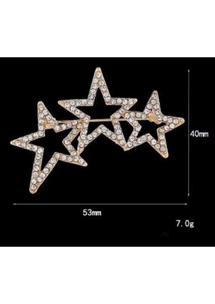 3'lü Yıldız Şeklinde Kristal Taşlı Broş fiyatları