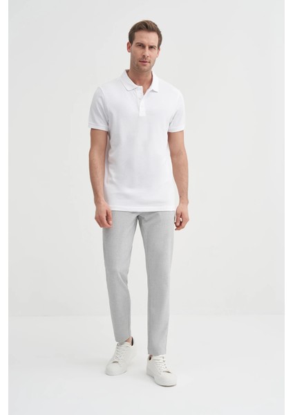 Beyaz Erkek Polo Yaka T-Shirt 4613