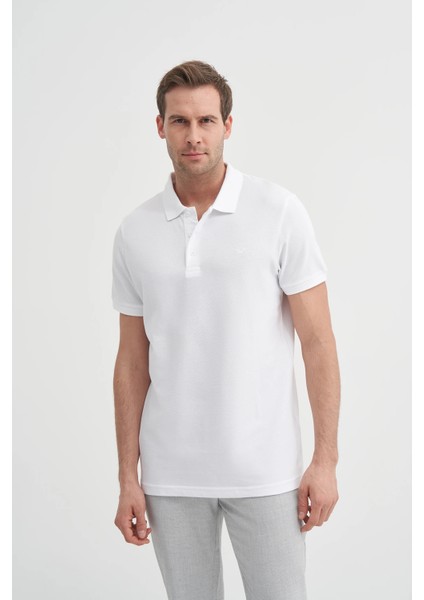 Beyaz Erkek Polo Yaka T-Shirt 4613 fiyatları