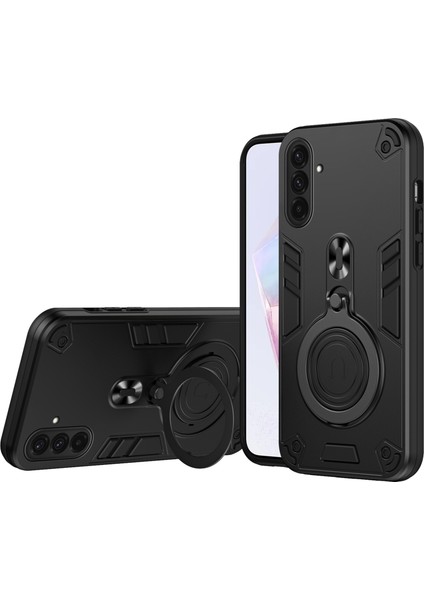 Samsung Galaxy A36 5g Kılıf Dönebilen Kickstand Pc+Tpu Düşmeye Telefon Kapağı-Siyah (Yurt Dışından)