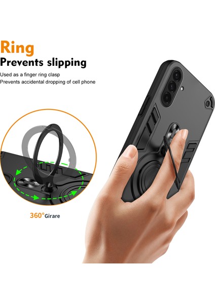 Samsung Galaxy A36 5g Kılıf Dönebilen Kickstand Pc+Tpu Düşmeye Telefon Kapağı-Siyah (Yurt Dışından) modelleri