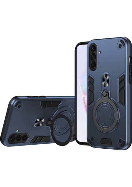 Samsung Galaxy A36 5g Kılıf Dönebilen Kickstand Pc+Tpu Düşmeye Telefon Kapağı-Mavi (Yurt Dışından)