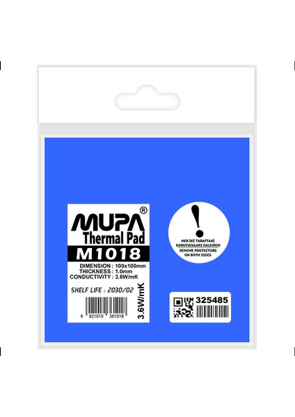 Termal Ped / Thermal Pad 1.0mm 3.6w/mk 100x100mm M1018
