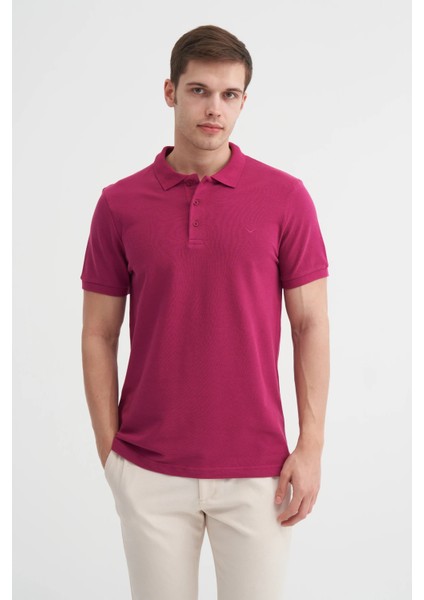 Fuşya Erkek Polo Yaka T-Shirt 4613