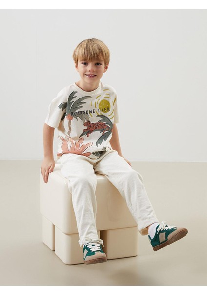 Lcw Kids Bisiklet Yaka Baskılı Erkek Çocuk Tişört