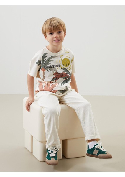 Lcw Kids Bisiklet Yaka Baskılı Erkek Çocuk Tişört modelleri