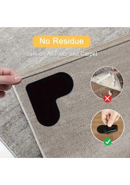 4'lü Halı Kaydırmaz Kalpli Kilim Paspas Altı Halı Tutucu Kıvrılma Engelleyici