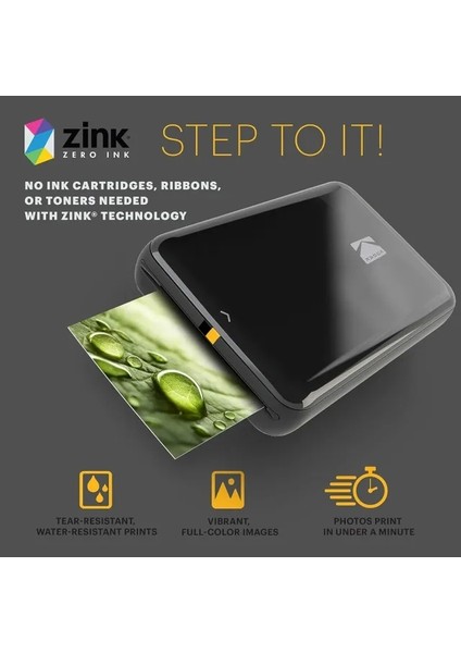 Step Anında Renkli Fotoğraf Yazıcısı Siyah Printer