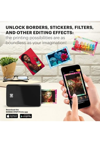 Step Anında Renkli Fotoğraf Yazıcısı Siyah Printer