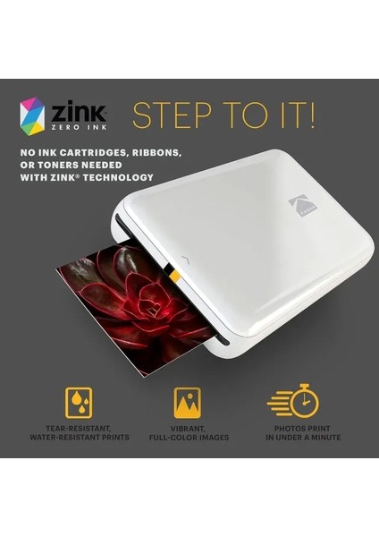 Step Anında Renkli Fotoğraf Yazıcısı Beyaz Printer