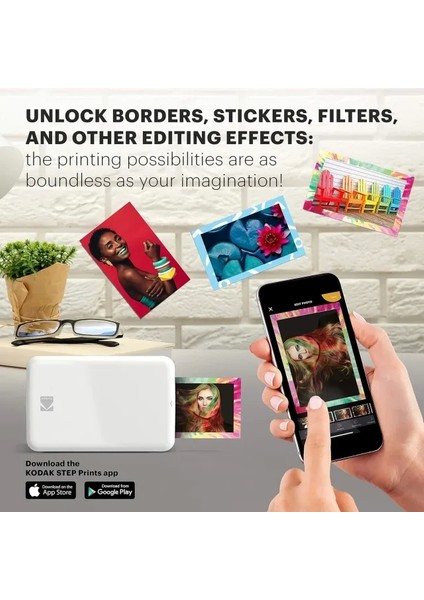 Step Anında Renkli Fotoğraf Yazıcısı Beyaz Printer