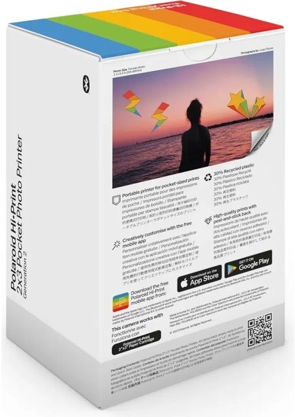 Hi-Print - Bluetooth Fotoğraf Yazıcısı ve Kağıt Ikili Paketi Siyah