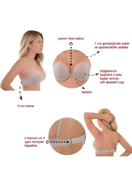 Lift Up Dik Tutan Çift Destekli 2 Beden Büyüten Sütyen fiyatları