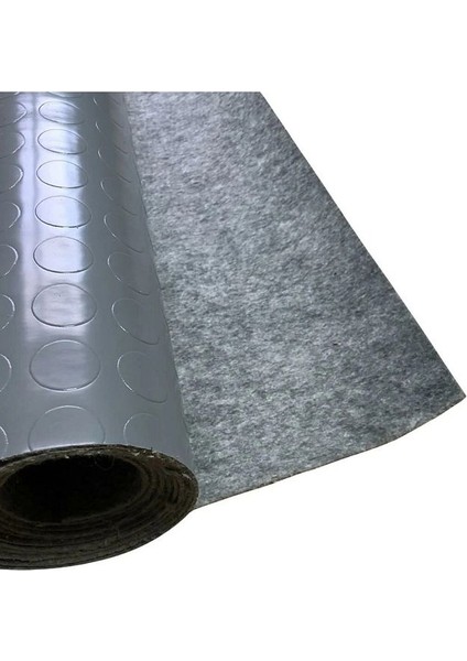 Para Desenli Muşamba 2 x 8 Metre Gri Keçeli Paralı Muşamba Zemin Oto Taban Döşemesi