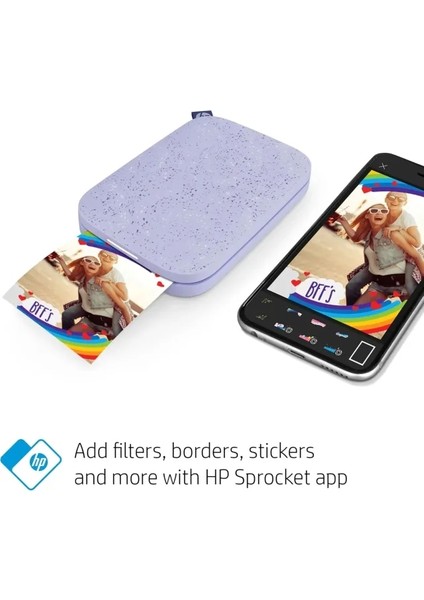 Sprocket Taşınabilir 2x3" Anında Fotoğraf Yazıcısı Lila Printer