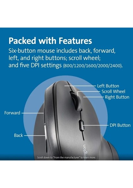 Ergonomik Dikey Kablosuz Fare (K75575WW) Mid-Size fırsatları