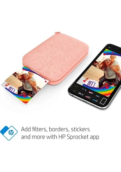 Sprocket Taşınabilir 2x3" Anında Fotoğraf Yazıcısı Pembe Printer