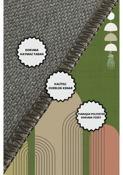 Bohem Desenli Halı Bohem Halı Dokuma Kaymaz Tabanlı Halı Oturma Odası Halısı