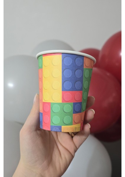 Renkli Bloklar Karton Bardak 8li fiyatları
