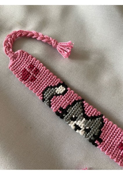 Pembe Kedili Hayvan Desenli Bileklik El Işi Örgü Bileklik fiyatları