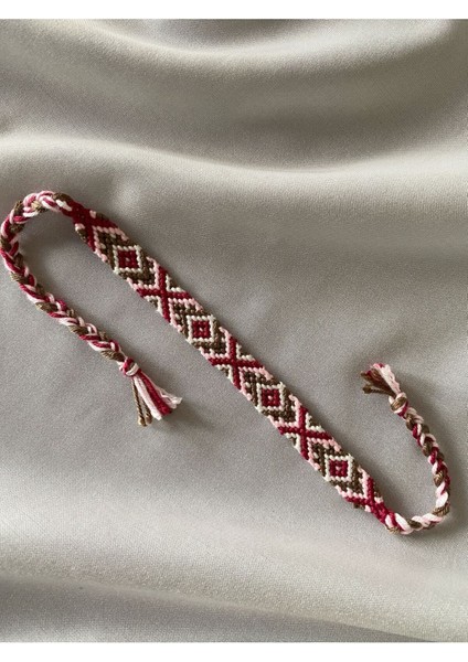 Pembe Dört Renkli Desenli Bileklik Örgü El Işi Bileklik fiyatları
