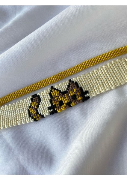 Kedi Figürlü 2'li Örgü Bileklik Seti