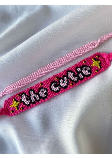 Pembe The Cutie Yazılı 2'li Örgü Bileklik Seti fiyatları