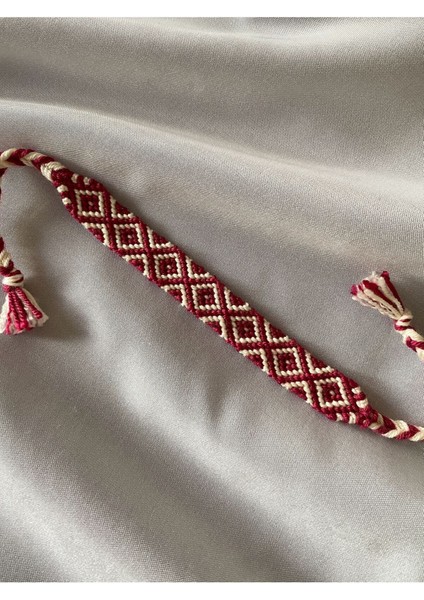 Bordo Kare Desenli Bileklik Örgü El Işi Bileklik fiyatları