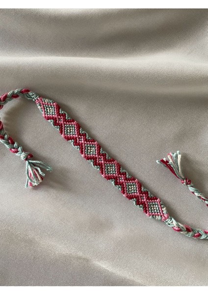 Pembe Etnik Desenli Bileklik Örgü El Işi Bileklik fiyatları