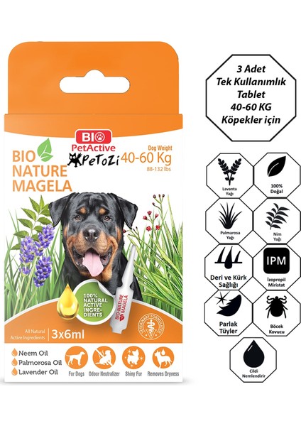 Köpekler İçin Damlatma Çözeltisi Bit-Pire Uzaklaştırıcı 40-60 kg