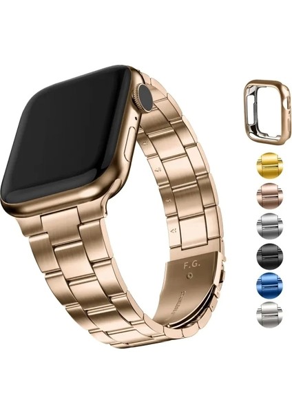 No Tools Needed Compatible Apple Watch Kordonları Rose Gold 49MM