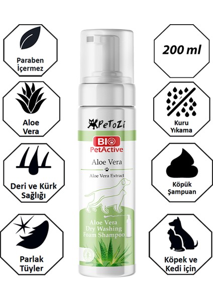 Aloe Vera Özlü Kuru Yıkama Köpük Şampuan 200 ml
