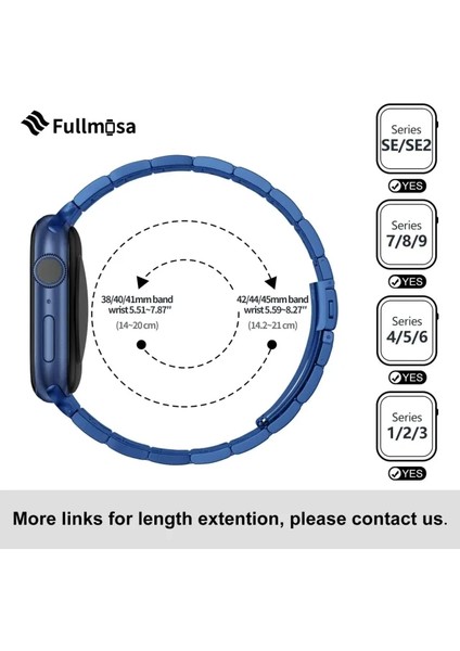No Tools Needed Compatible Apple Watch Kordonları Mavi