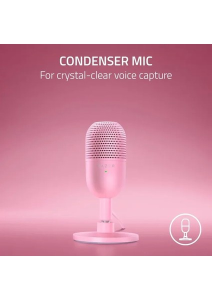 Seiren V3 Mini USB Mikrofon Pembe